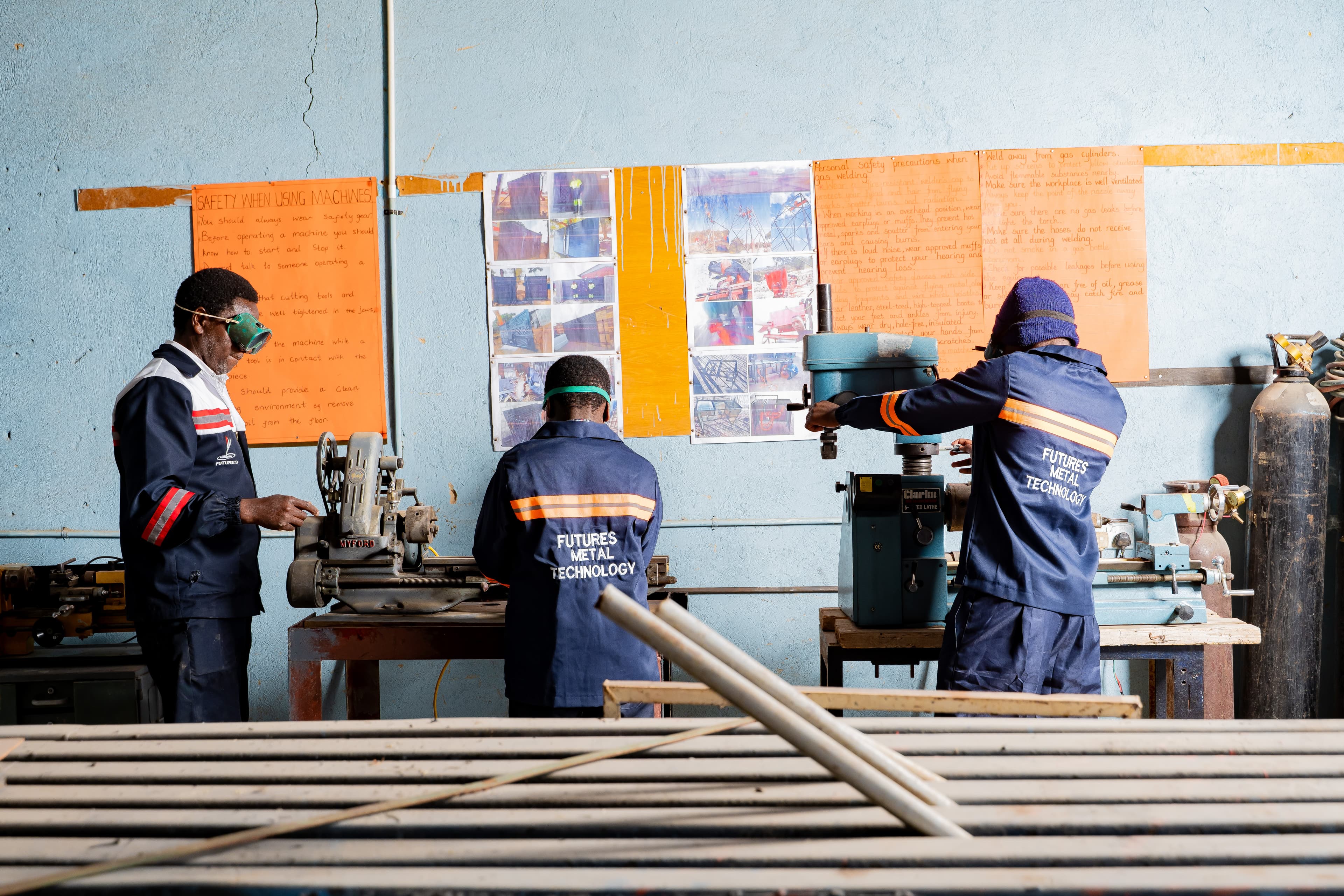 Students in motor mechanics class