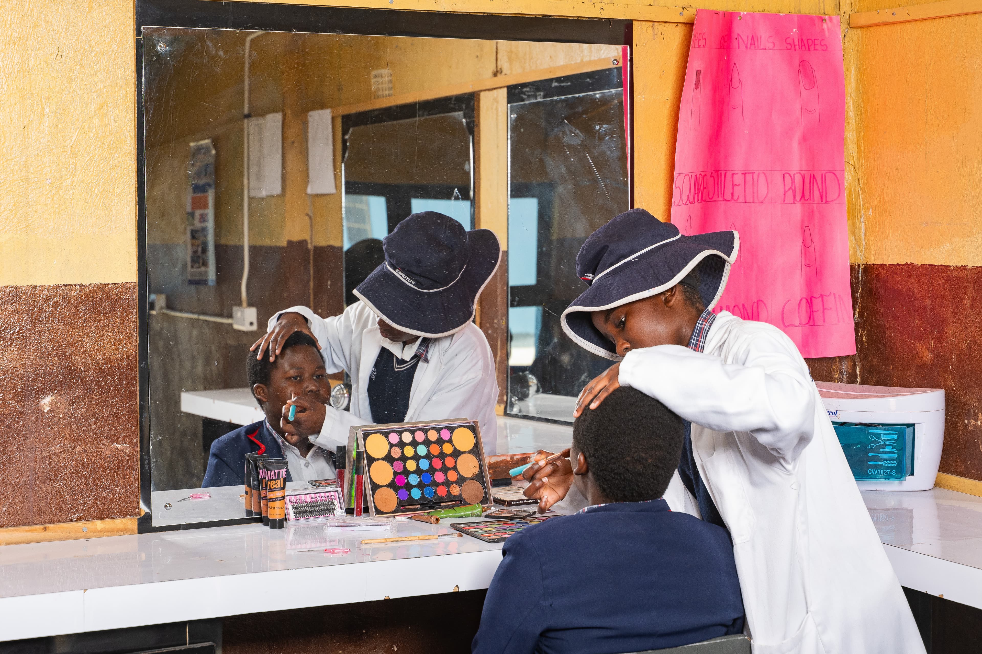 Students engaged in technical subject practicals