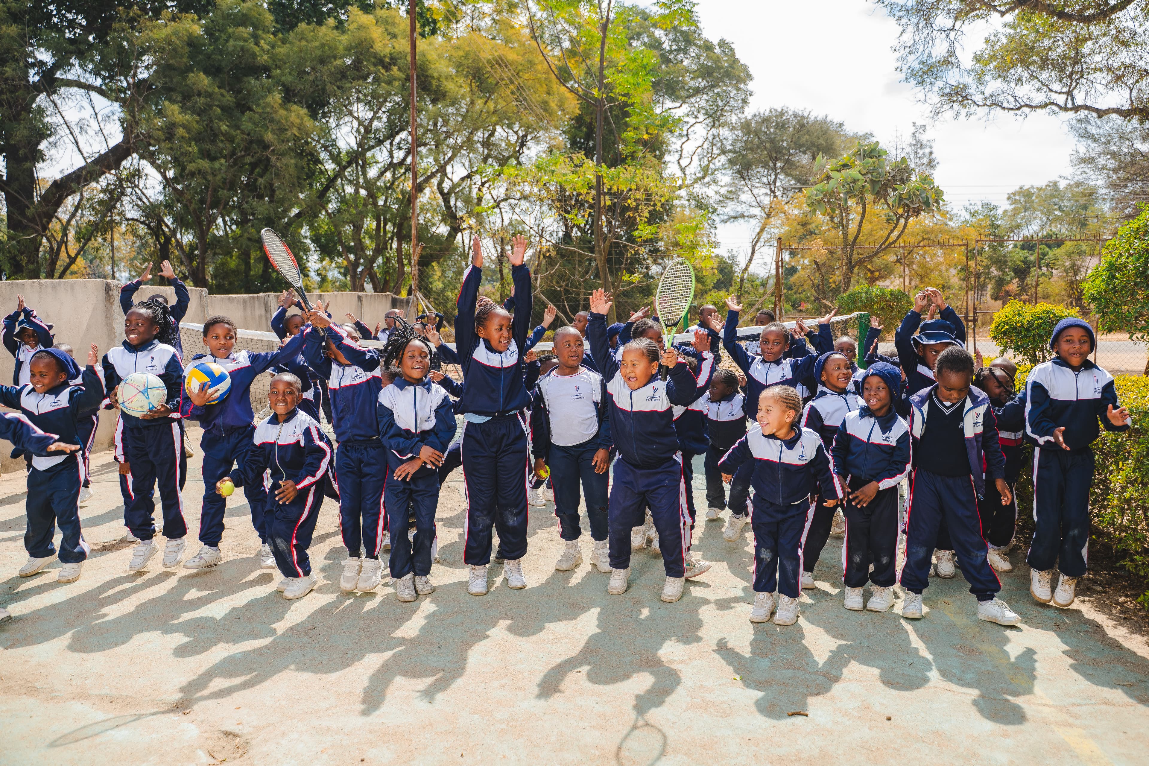 Students celebrating graduation