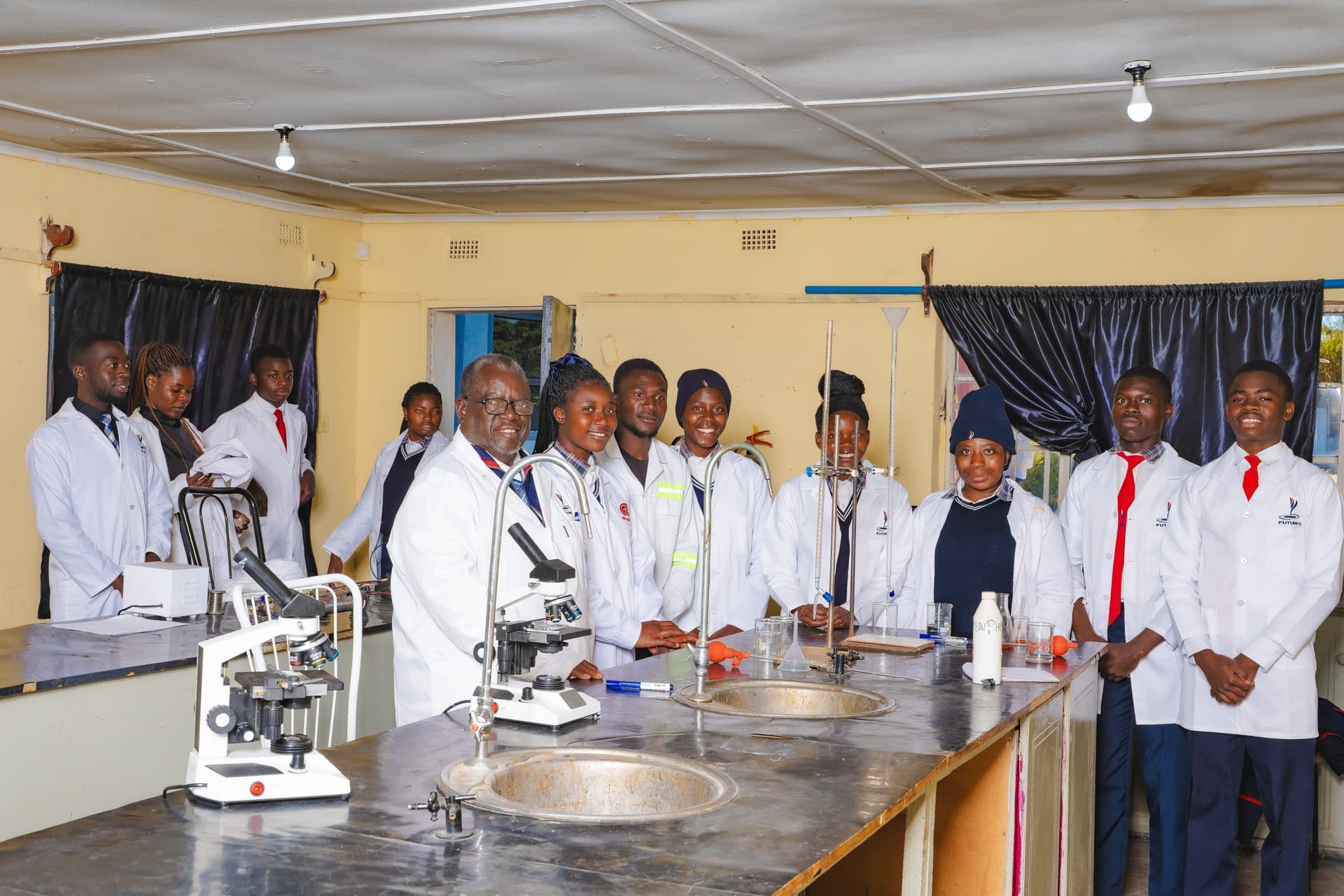 Students engaged in a science practical lesson