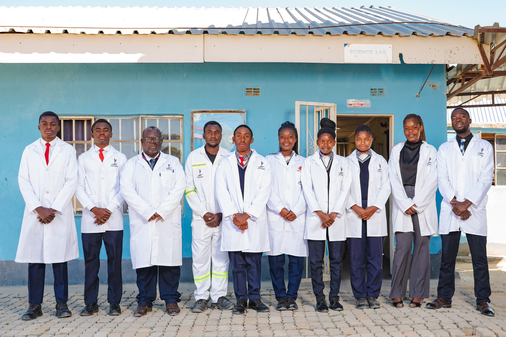 Students focused on a science practical
