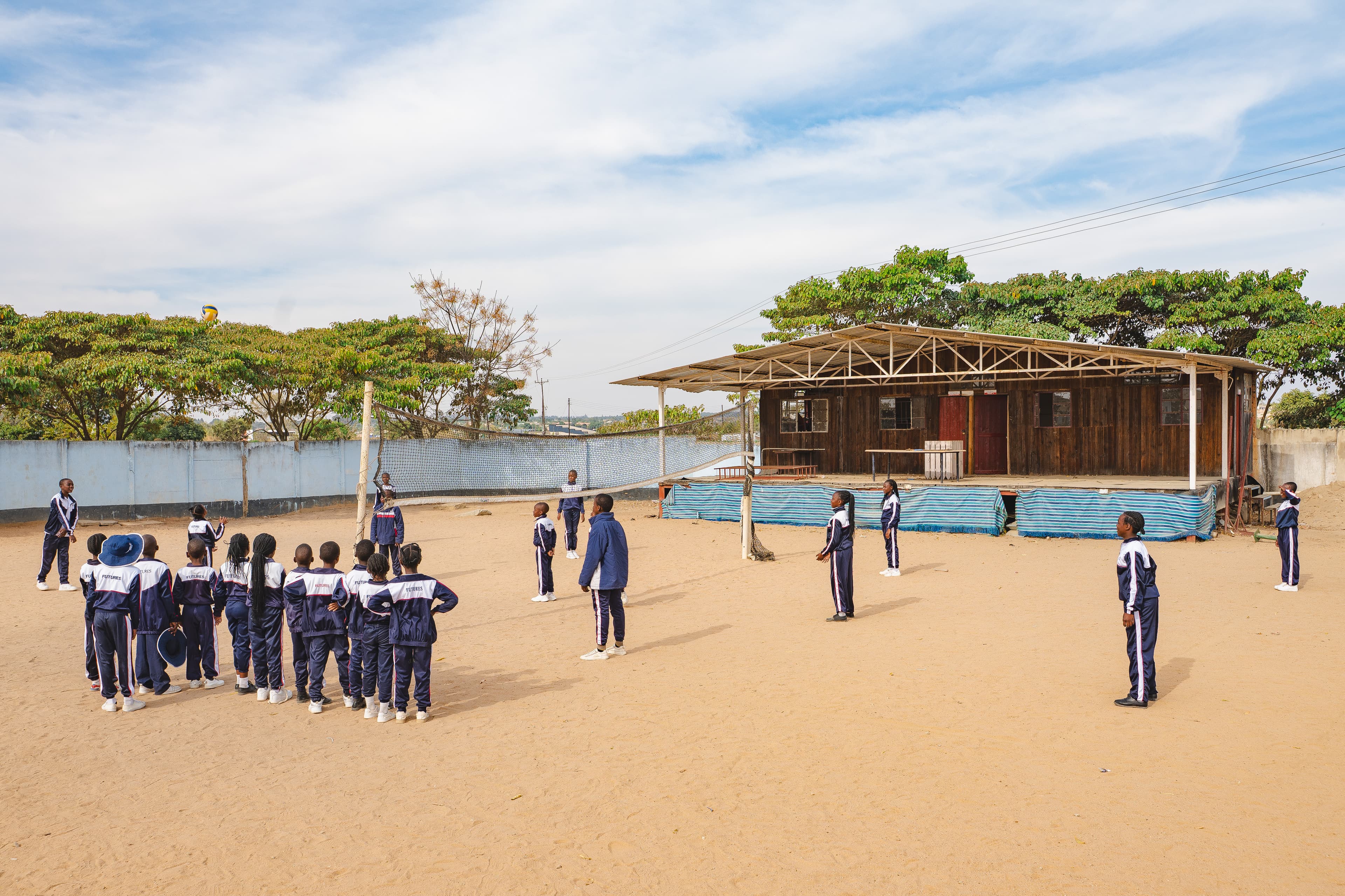 Pupils playing sports