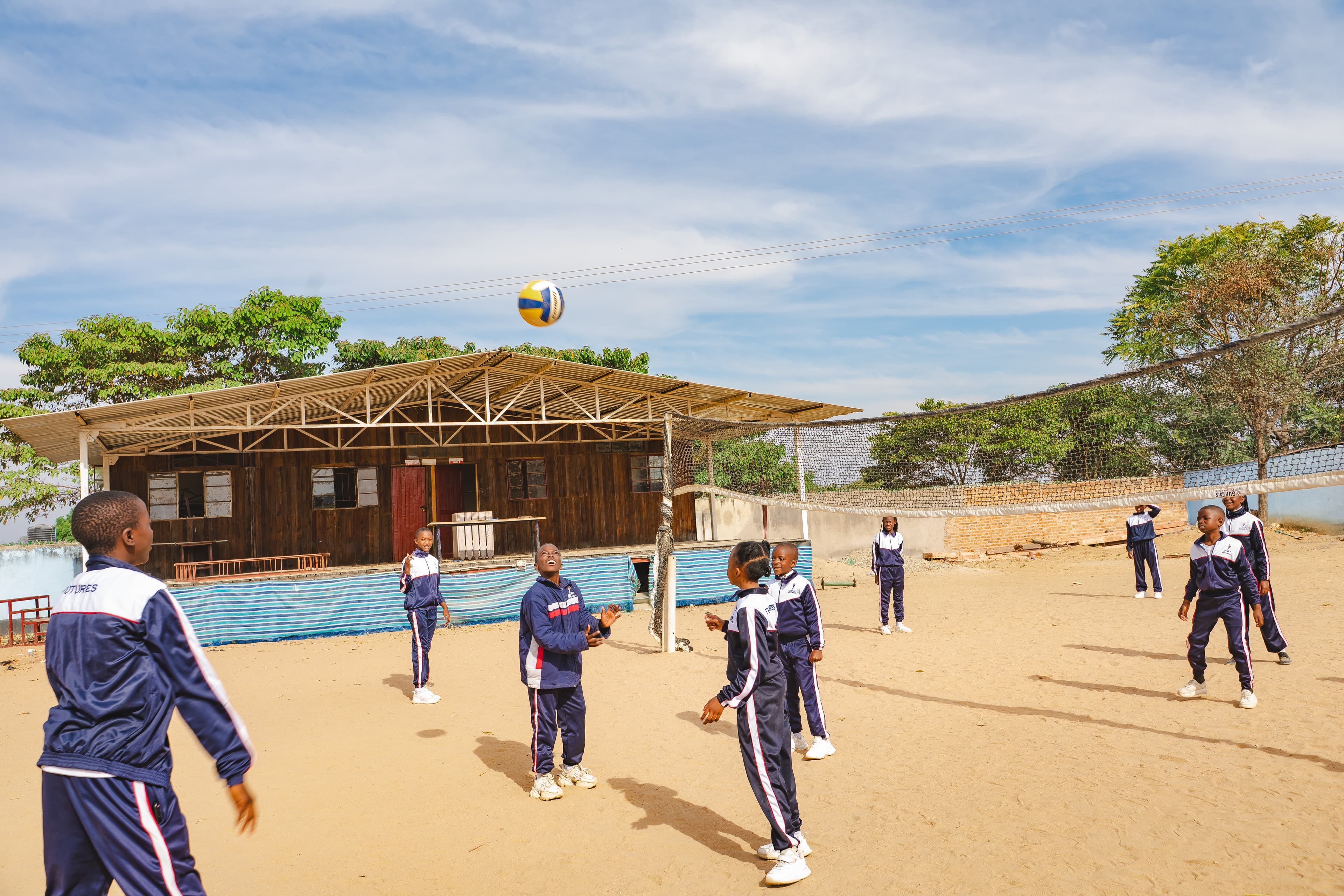 Pupils playing sports